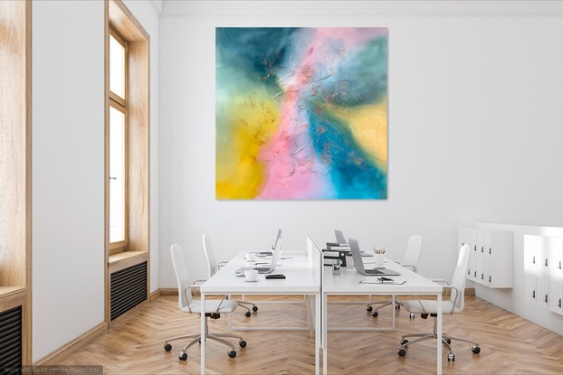 Textured large abstract painting