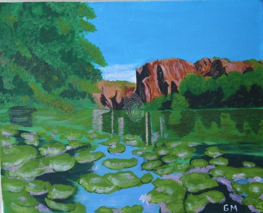 (CreativeWork) Lawn Hill Gorge by MARTIN GEOFFREY MORAN. Acrylic. Shop online at Bluethumb.