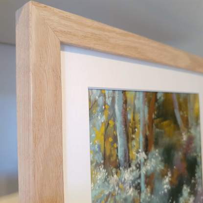 small original landscape painting in simple warm palette featuring white Australian wildblossoms. By Victoria Collins.