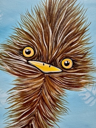 Fun quirky emu original painting
