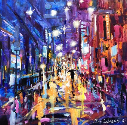 City street in the rain