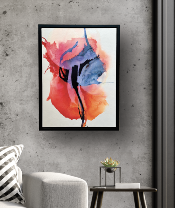 Modern abstract painting. Adds a bright splash of colour to a wall. 