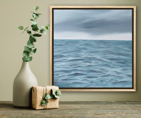 Ocean surface under stormy sky