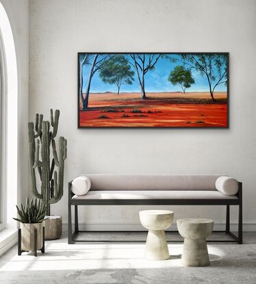 Gum trees in outback red desert