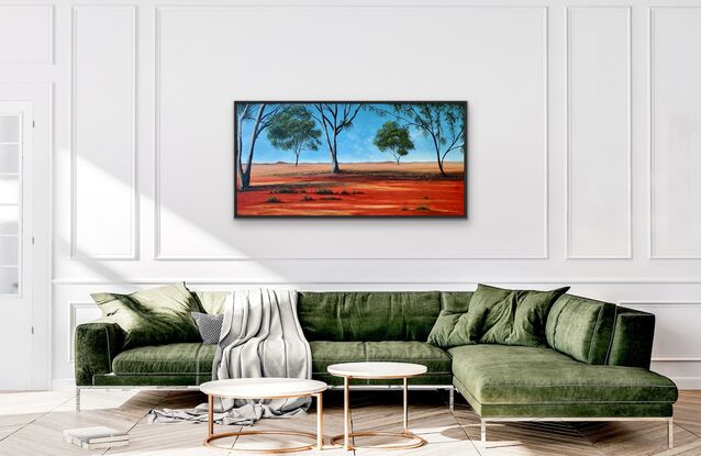 Gum trees in outback red desert