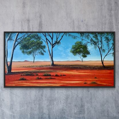 Gum trees in outback red desert