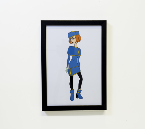 stylish fashion artwork screen printed and framed 