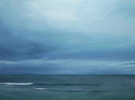 
Blue ocean and sky painting.