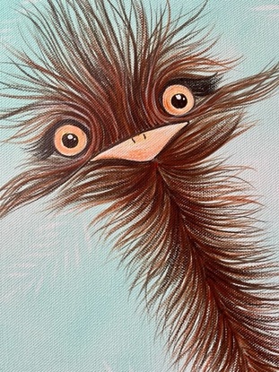 Original funny emu painting