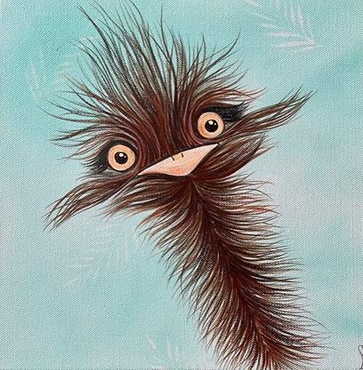 Original funny emu painting