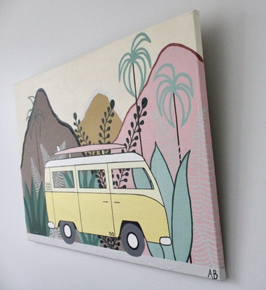 kombi driving in the jungle