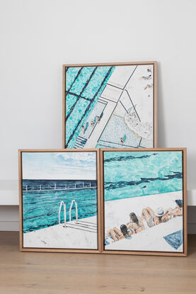 Bondi Icebergs Rockpool aerial perspective with swimmers 