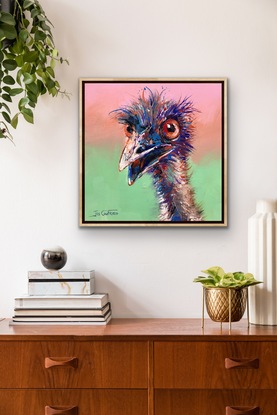 Colourful emu painting. 