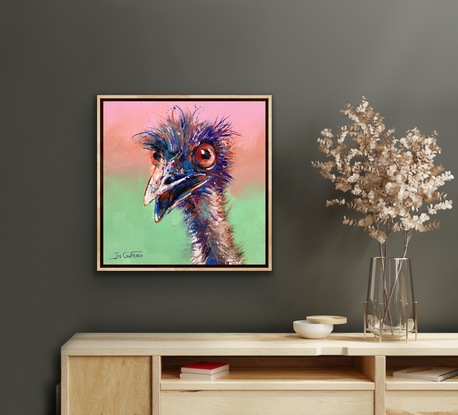 Colourful emu painting. 