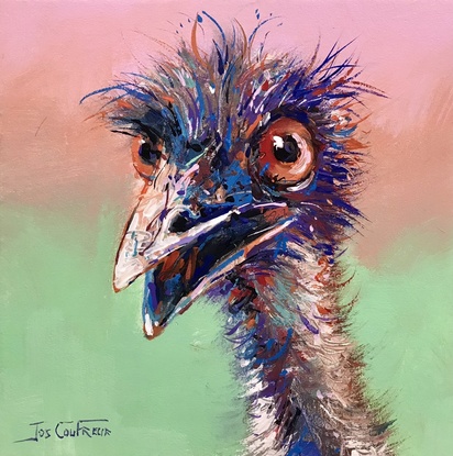 Colourful emu painting. 