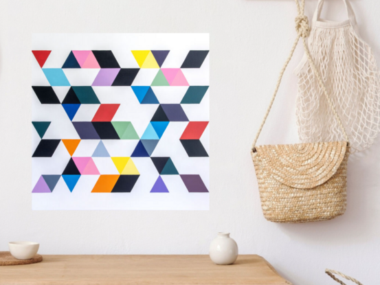 Colourful triangles interacting with each other