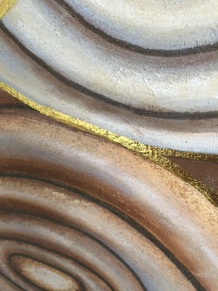 Large geometric texture abstract with gold leaf lines