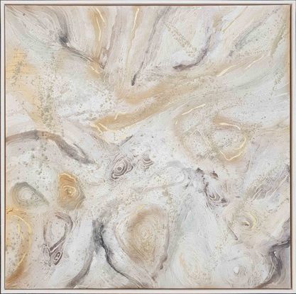 A large abstract landscape of the map topography or sand dunes in mixed media.