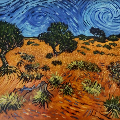 Van Gogh inspired Australian outback painting.