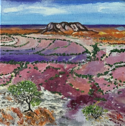 Colorful landscape of Australia in spring. 