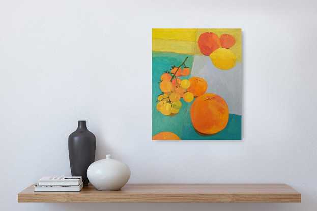 Oil painting of cherry tomatoes oranges 