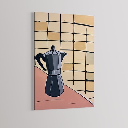 Percolator on a light brown background 