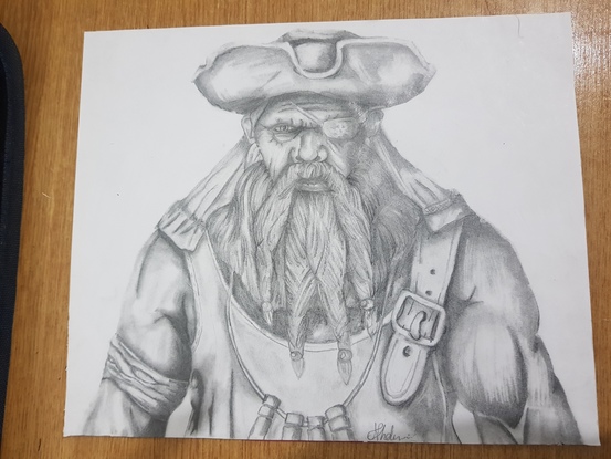 inspired pirate illustration on paper