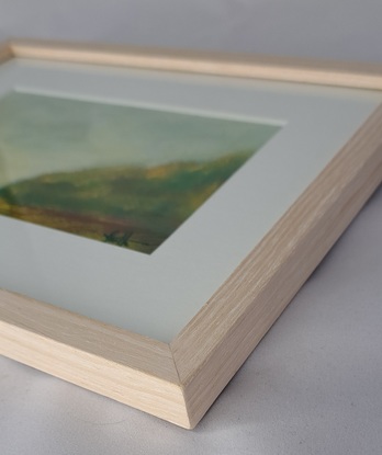 Rural landscape painting Fields of gold and greens at sunset