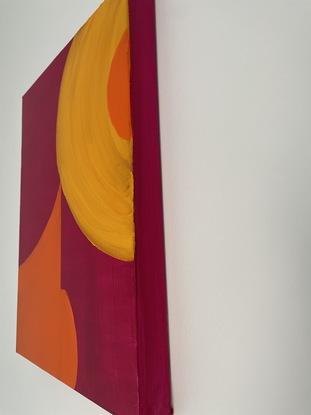 Abstract Painting. Magenta, orange and yellow colours. 