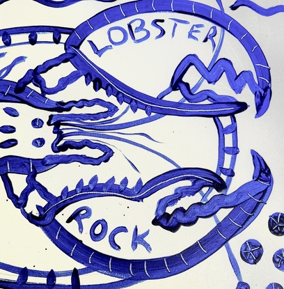 Blue and white Lobster painting