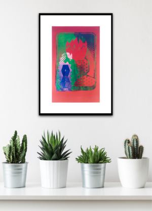 Bold bright cactus screen print