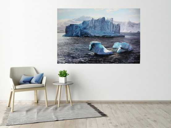 Featuring the incredible blues of the pristine ice scape and light.