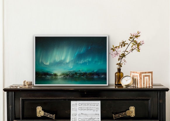 painting of aurora borealis