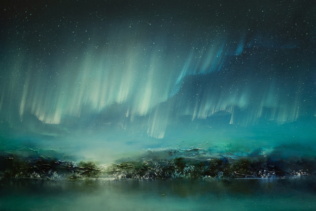 painting of aurora borealis