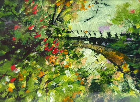 Miniature landscape of old bridge in Japanese rainforest, by Australian artist Victoria Collins