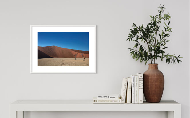 
Dead Vlei near Sossusvlei in the the world famous dunes area of Namibia. In English Dead Vlei means Dead Marsh. Available in other sizes.
