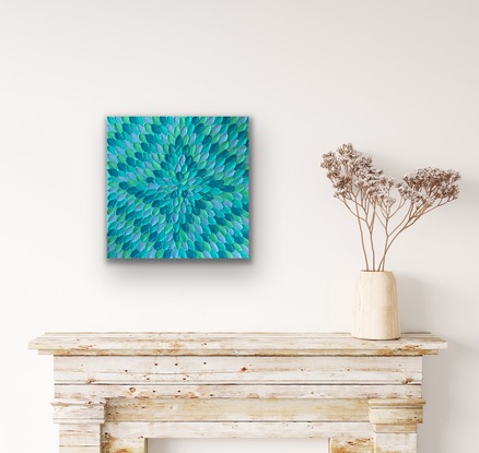 lu teal Navy turquoise abstract ocean colours abstract painting