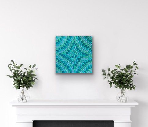 lu teal Navy turquoise abstract ocean colours abstract painting