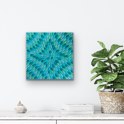 lu teal Navy turquoise abstract ocean colours abstract painting