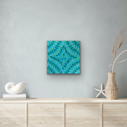 lu teal Navy turquoise abstract ocean colours abstract painting