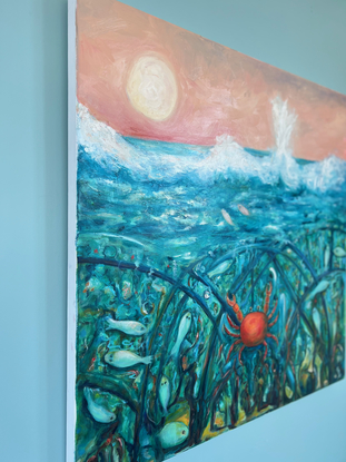 The Moon in Cancer is an astrological painting about the sea and an underwater world. 

