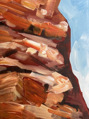 An painting of Simpsons Gap in the Australian Outback