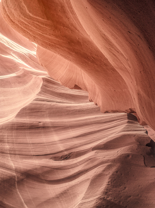 Arabesque Duality One and Two, photographic pieces inspired by the intricate and abstract beauty of Antelope Canyon's interior.