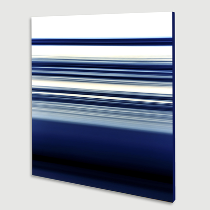 dark blue to lighter blue parallel lines referencing the ocean