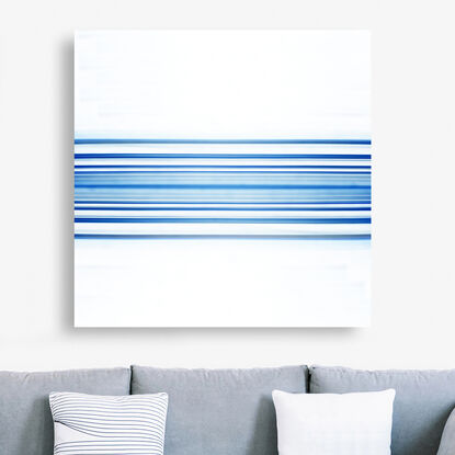 dark blue to lighter blue parallel lines referencing the ocean