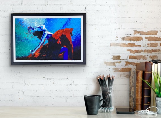 Woman underwater in red dress with uplifted face looking towards surface of water.