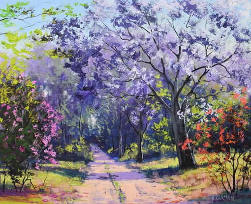 Country road with Jacaranda Trees by Graham Gercken