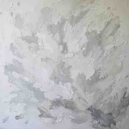 white on white, botanically inspired textured abstract painting