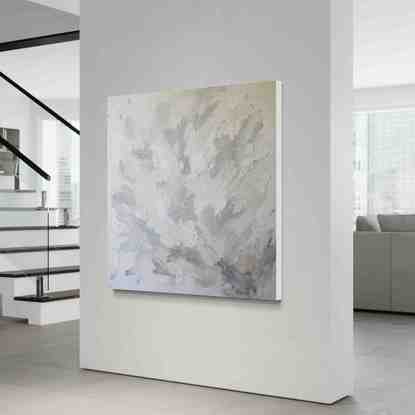 white on white, botanically inspired textured abstract painting