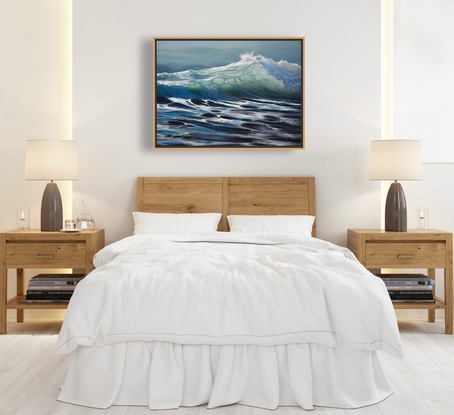 A large portrait of a wave inspired by the ByronBay Coastline